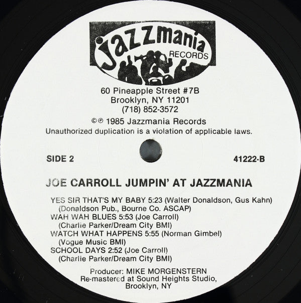 Joe Carroll : Jumpin' At Jazzmania (LP, RM)