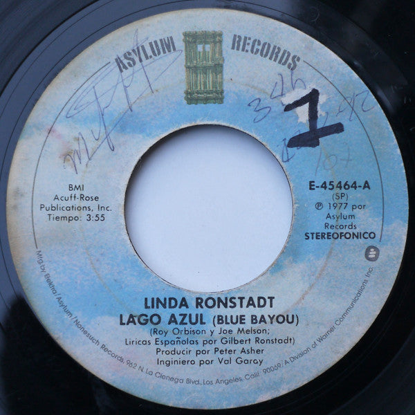 Linda Ronstadt : Lago Azul (Blue Bayou) (7", Single)