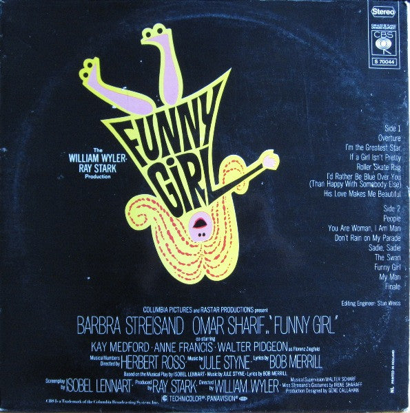 Jule Styne - Barbra Streisand, Omar Sharif : Funny Girl (The Original Sound Track Recording) (LP, Album, Gat)