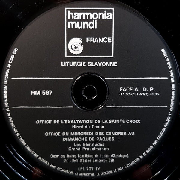 Monastère Bénédictin Chevetogne : Chants De La Liturgie Slavonne (LP, Album, RE)