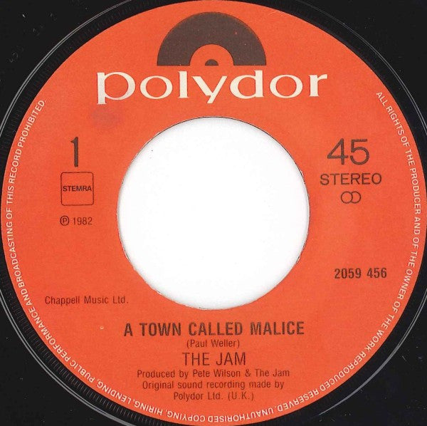 The Jam : A Town Called Malice (7", Single, Pap)