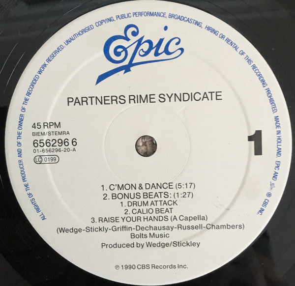 Partners Rime Syndicate : C'Mon & Dance (12", Maxi)