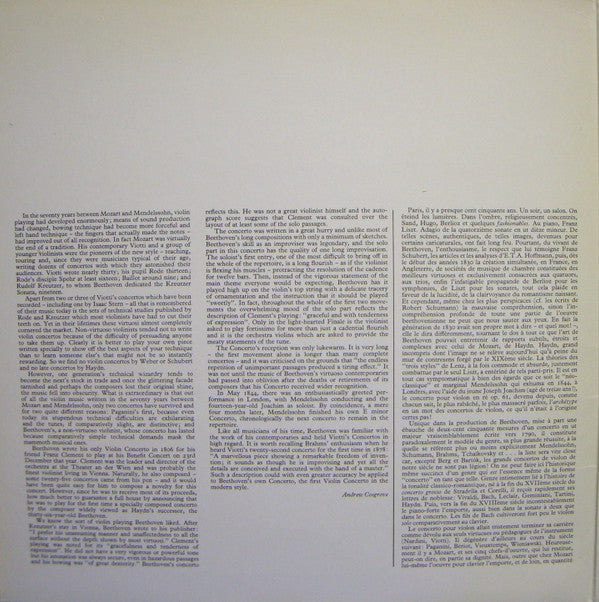 Ludwig van Beethoven • Isaac Stern / Daniel Barenboim / New York Philharmonic : Violin Concerto (LP, Album)