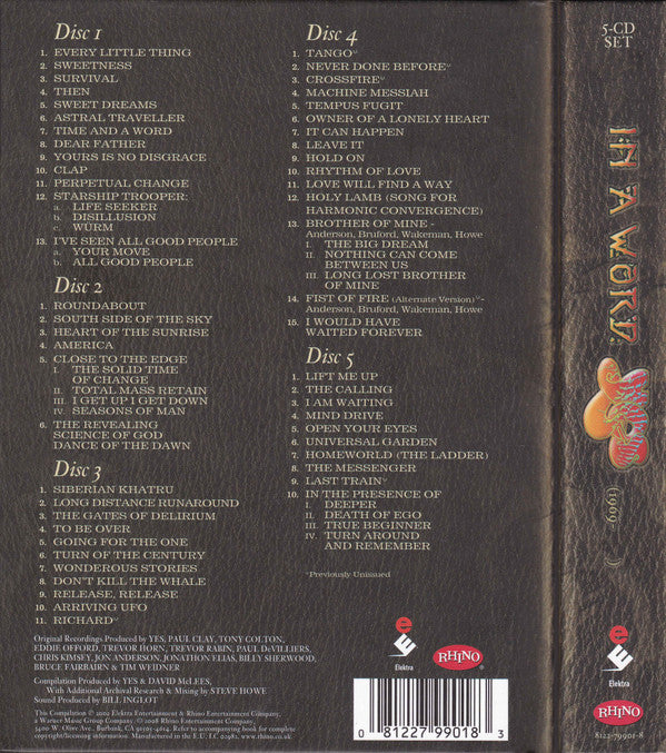 Yes : In A Word: Yes (1969 -    ) (5xCD, Comp)