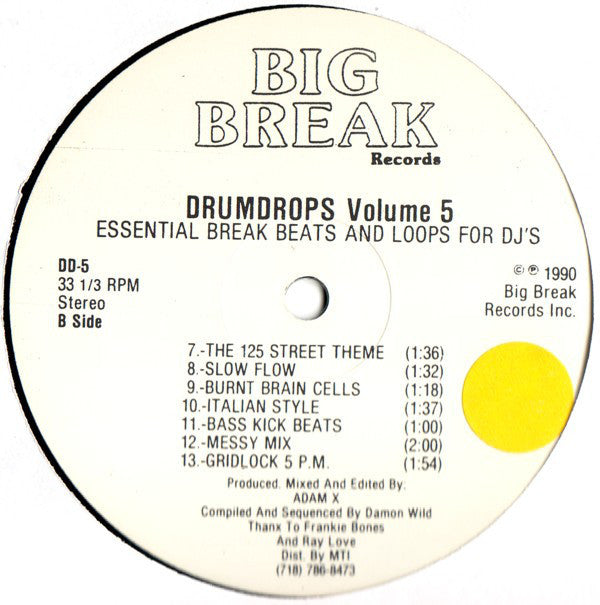 Adam X : DRUMDROPS Volume 5 (12", Comp)