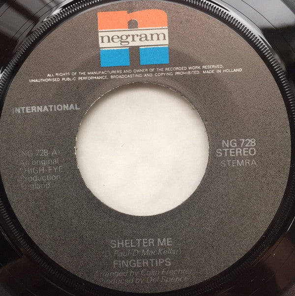 Fingertips (2) : Shelter Me (7", Single)