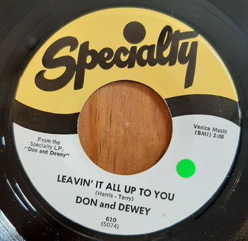 Don & Dewey :  Leavin' It All Up To You / Jelly Bean  (7", RE)