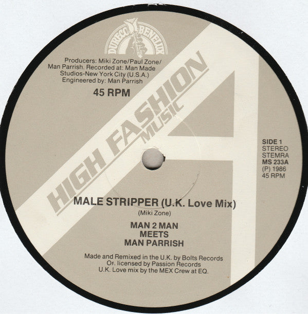 Man 2 Man Meet Man Parrish : Male Stripper (12")