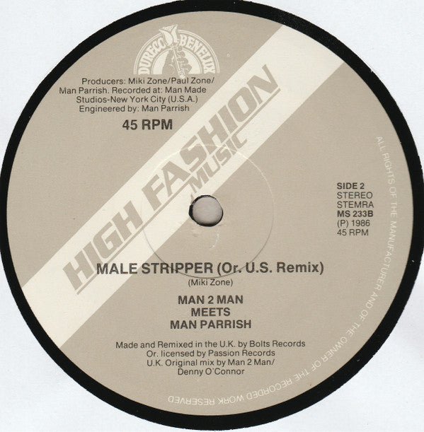 Man 2 Man Meet Man Parrish : Male Stripper (12")