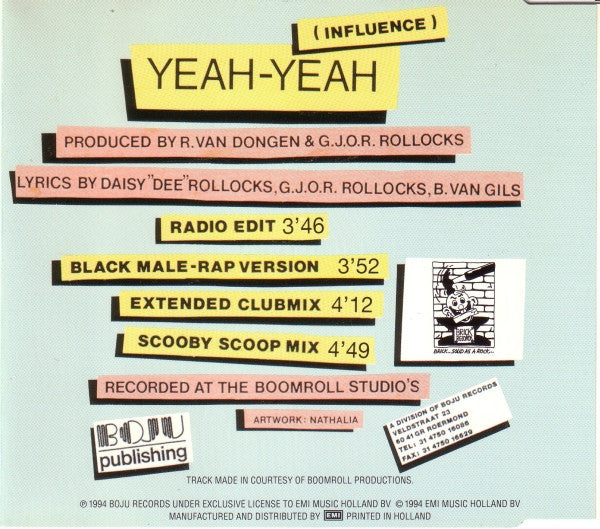 Black Male Featuring Daisy Dee : Yeah Yeah (Influence) (CD, Maxi)