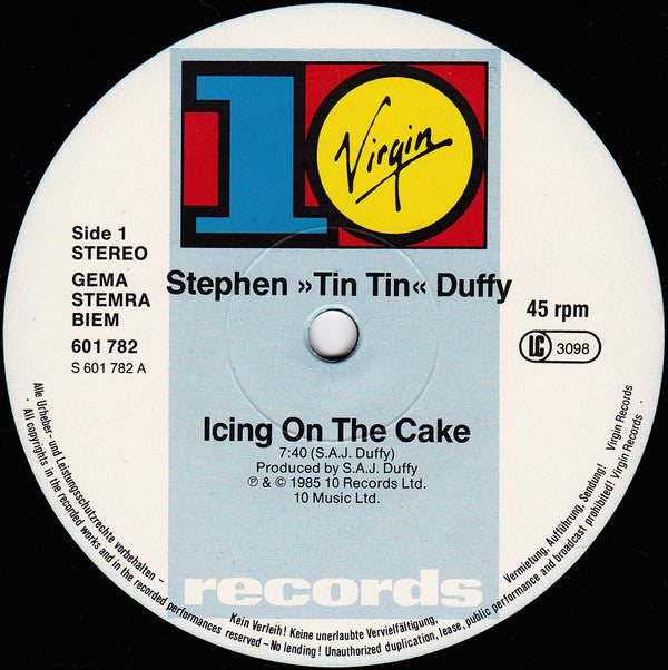 Stephen Duffy : Icing On The Cake (12", Single)