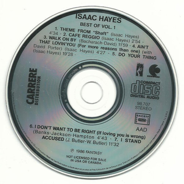 Isaac Hayes : The Best Of Isaac Hayes, Volume 1 (CD, Comp)