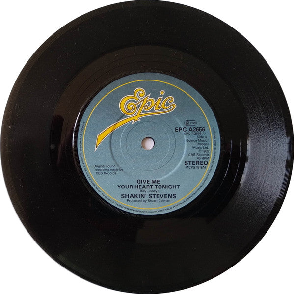 Shakin' Stevens : Give Me Your Heart Tonight (7", Single, Ltd, Pos)