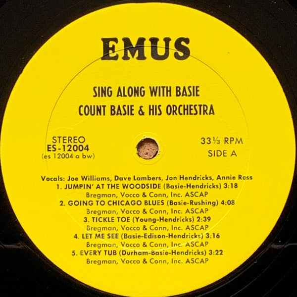 Joe Williams, Dave Lambert (3), Jon Hendricks, Annie Ross Plus The Basie Band* : Sing Along With Basie (LP, Album, RE, Bes)