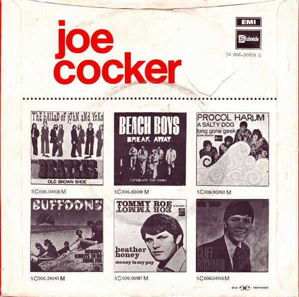 Joe Cocker : Delta Lady (7", Single, Mono)