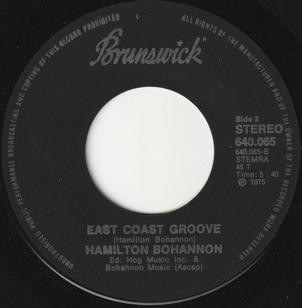 Hamilton Bohannon : Disco Stomp / East Coast Groove (7", Single)