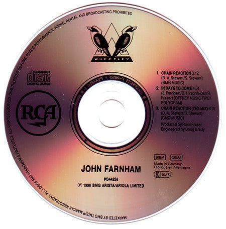 John Farnham : Chain Reaction - In Days To Come (CD, Maxi)