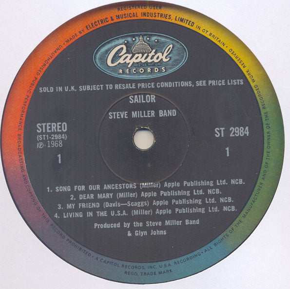 Steve Miller Band : Sailor (LP, Album)