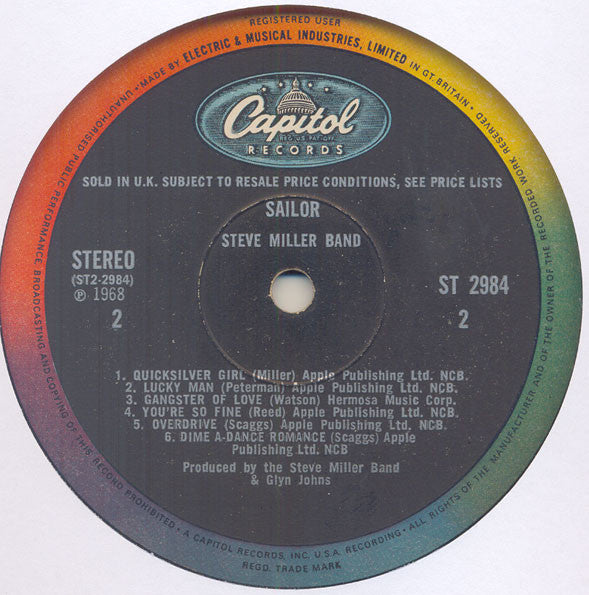 Steve Miller Band : Sailor (LP, Album)