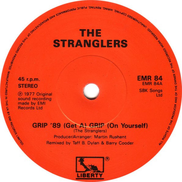 The Stranglers : Grip '89 (Get A) Grip (On Yourself) (7", Single, Ltd, Red)