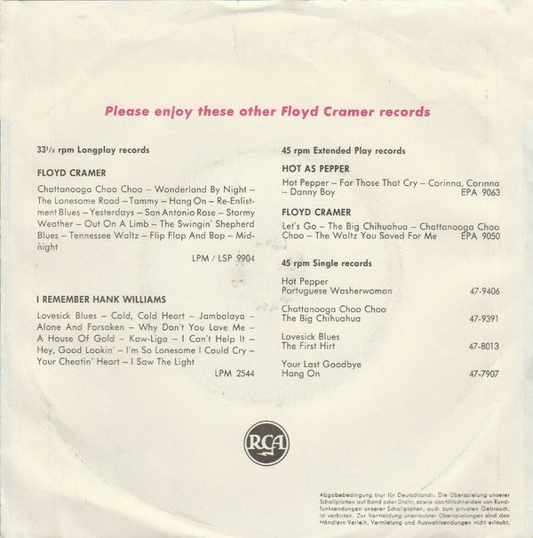 Floyd Cramer : (These Are) The Young Years (7", Single)