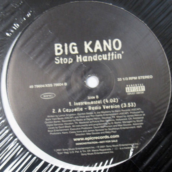 Big Kano : Stop Handcuffin' (12", Promo)