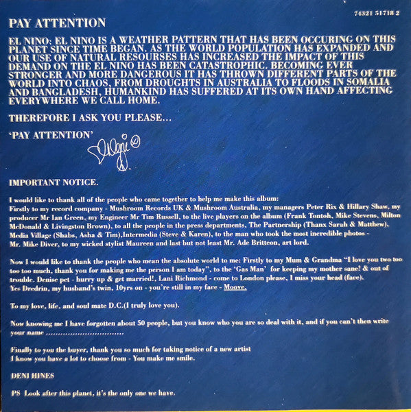 Deni Hines : Pay Attention (CD, Album)