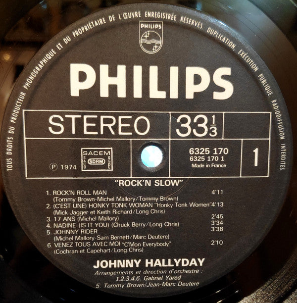 Johnny Hallyday : Rock'N Slow (LP, Album)