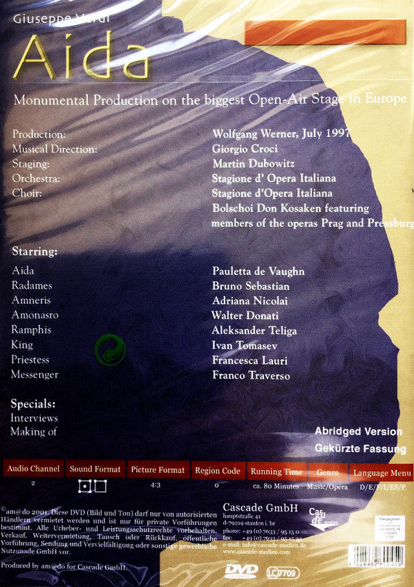Giuseppe Verdi, Giorgio Croci, Stagione D'Opera Italiana : Aida (DVD-V, Dol)