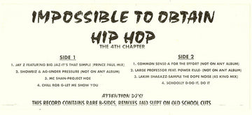 Various : Impossible To Obtain Hiphop (The 4th Chapter) (LP, Promo, W/Lbl)