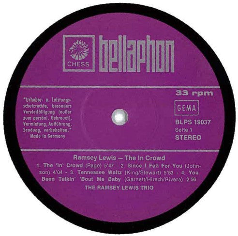 The Ramsey Lewis Trio : The In Crowd (LP, Album)