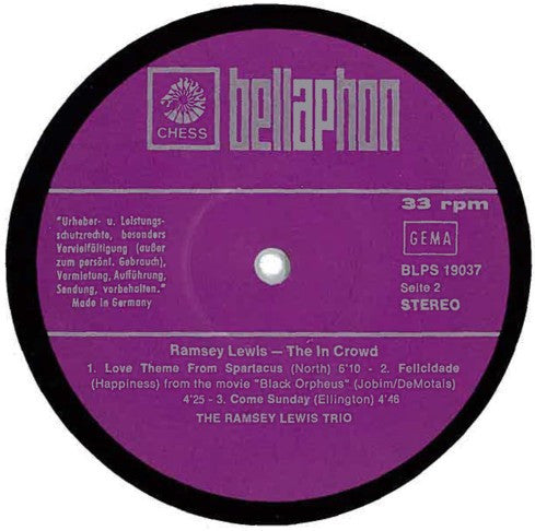 The Ramsey Lewis Trio : The In Crowd (LP, Album)