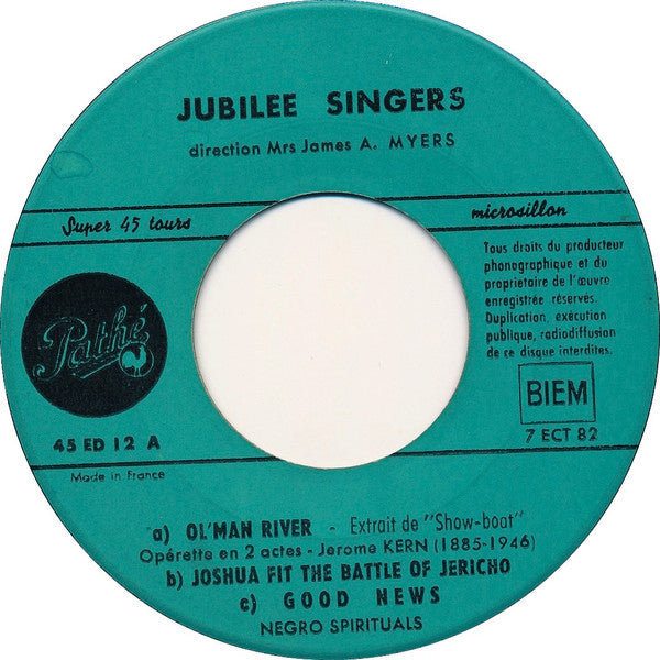The Jubilee Singers (2), Jerome Kern, Henrietta Myers : Negro-Spirituals: Steal Away (7")