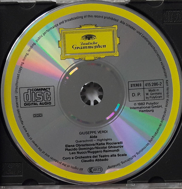 Giuseppe Verdi - Katia Ricciarelli · Placido Domingo · Elena Obraztsova · Leo Nucci · Nicolai Ghiaurov · Ruggero Raimondi · Coro Del Teatro Alla Scala E Orchestra Del Teatro Alla Scala, Claudio Abbado : Aida-Querschnitt-Highlights-Brani Scelti (CD, RE)