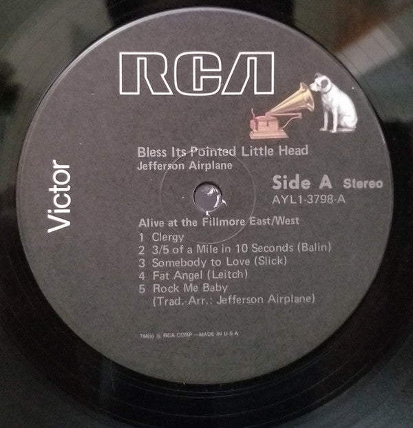 Jefferson Airplane : Bless Its Pointed Little Head (LP, Album, Rep)