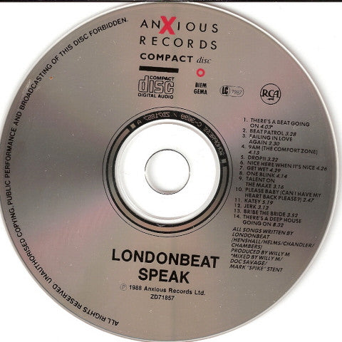 Londonbeat : Speak (CD, Album)