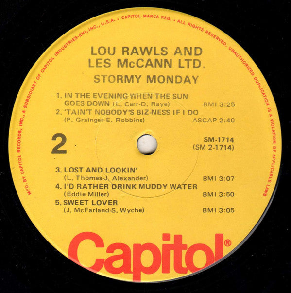Lou Rawls / Les McCann Ltd. : Stormy Monday (LP, Album, RE)