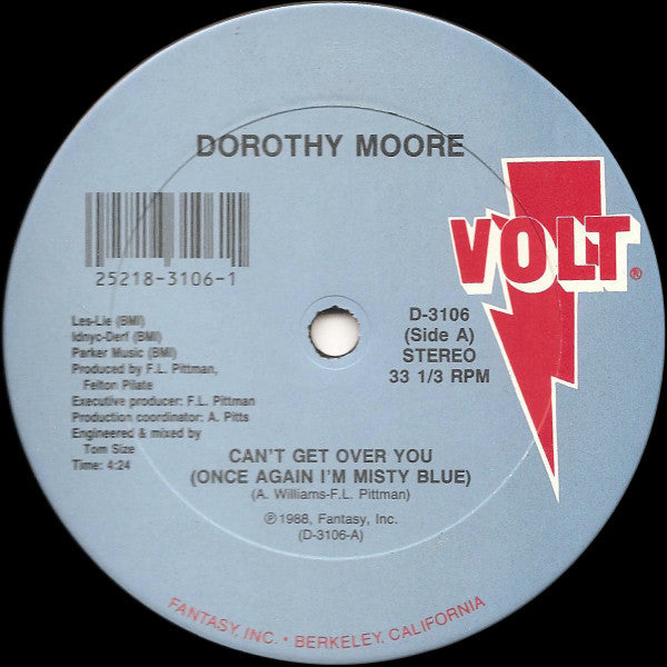 Dorothy Moore : Can't Get Over You (Once Again I'm Misty Blue) (12")