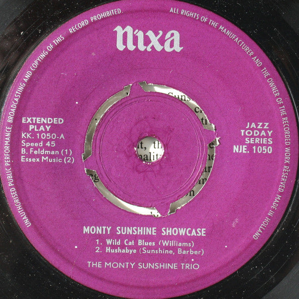 Monty Sunshine's Trio / The Monty Sunshine Quartet : Monty Sunshine Showcase (7", EP)
