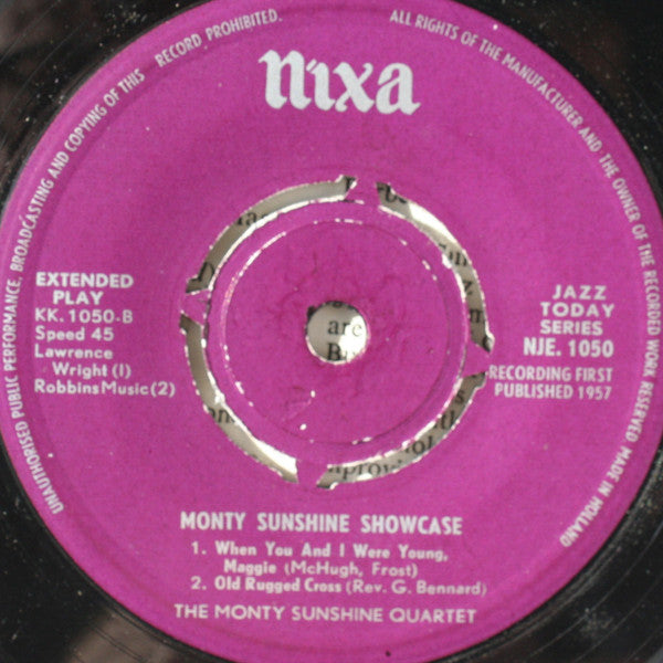 Monty Sunshine's Trio / The Monty Sunshine Quartet : Monty Sunshine Showcase (7", EP)