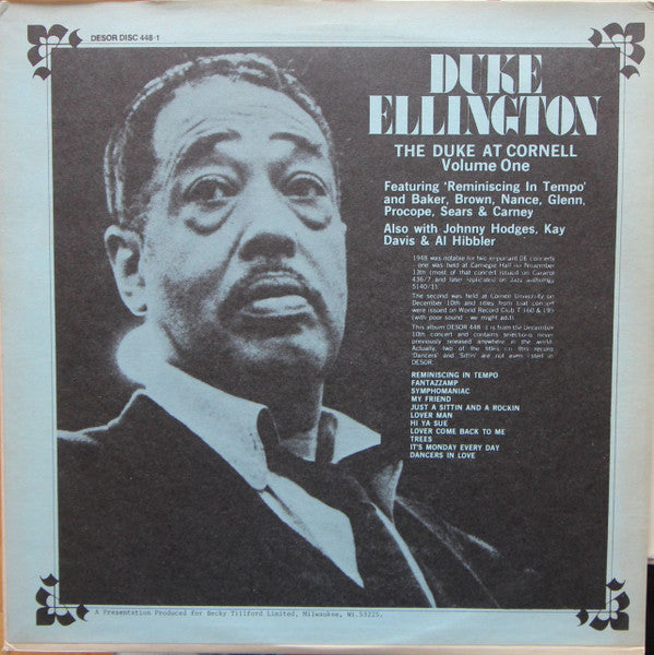 Duke Ellington : The Duke At Cornell Volume One  (LP)