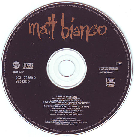 Matt Bianco : Fire In The Blood (CD, Maxi)