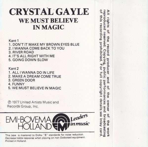 Crystal Gayle : We Must Believe In Magic (Cass, Album)