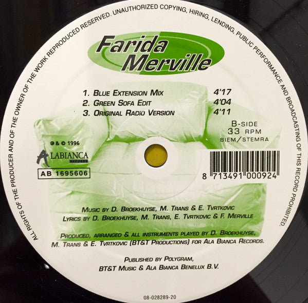 Farida Merville : I Just Wanna (12")