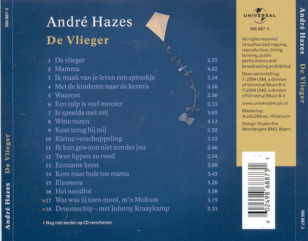 André Hazes : De Vlieger & 17 Andere Successen (CD, Comp)