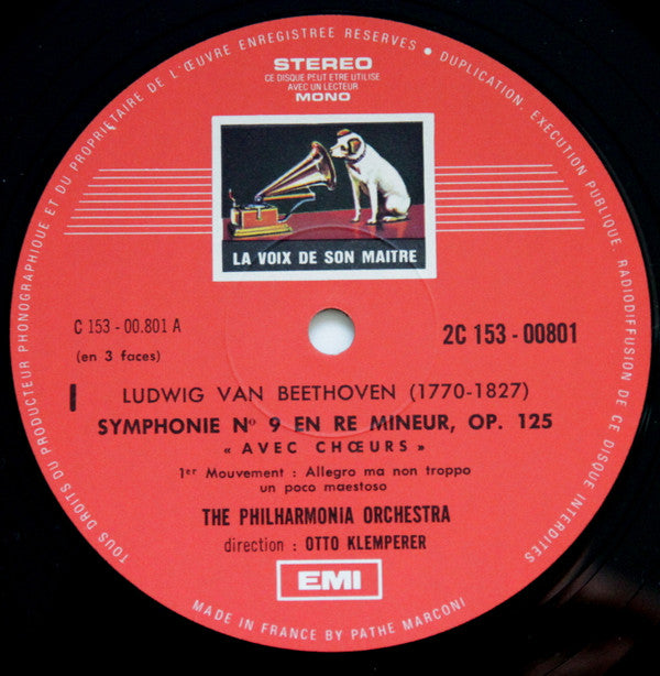 Ludwig van Beethoven / Aase Nordmo Løvberg, Christa Ludwig, Waldemar Kmentt, Hans Hotter, Philharmonia Orchestra Et Philharmonia Chorus, Wilhelm Pitz , Dir. Otto Klemperer : Symphonie N°9 En Ré Mineur, Op. 125 / Ouvertures : Leonore N° 3 / König Stephan - 8e Et 9e Disques (2xLP, RE, Gat)