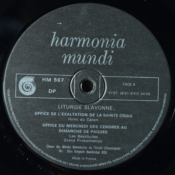 Monastère Bénédictin Chevetogne : Chants De La Liturgie Slavonne (LP, Album, RE)