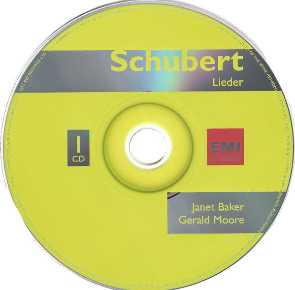 Franz Schubert, Janet Baker, Gerald Moore, Geoffrey Parsons (2) : Schubert: Lieder  (2xCD, Comp, RM)