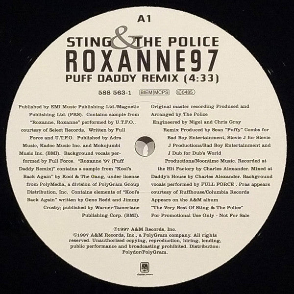 Sting & The Police : Roxanne '97 (Puff Daddy Remix) (12", Promo)