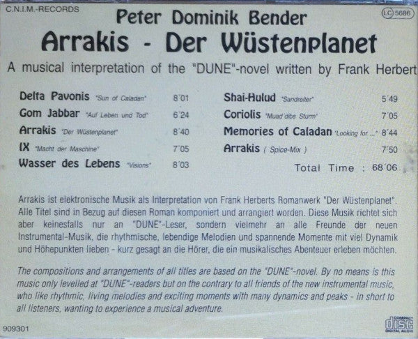 Peter Dominik Bender : Arrakis - Der Wüstenplanet (CD)